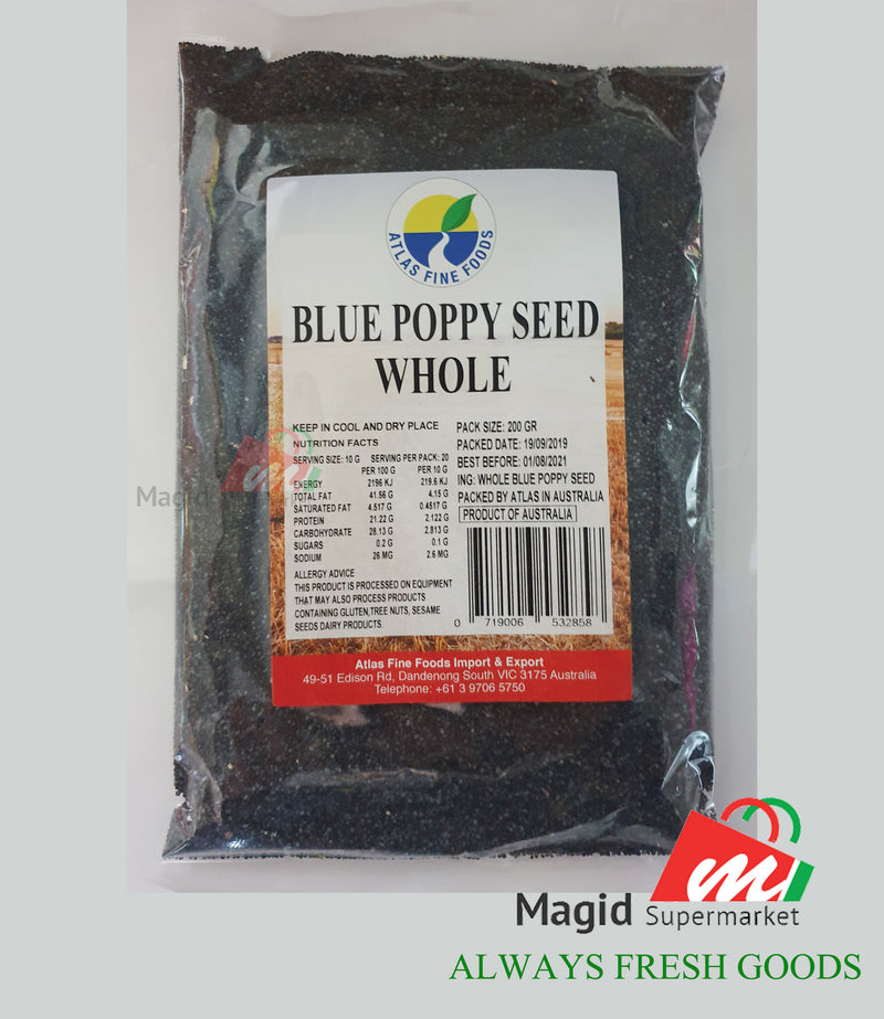 Blue Poppy Seed Whole 200 Gr
