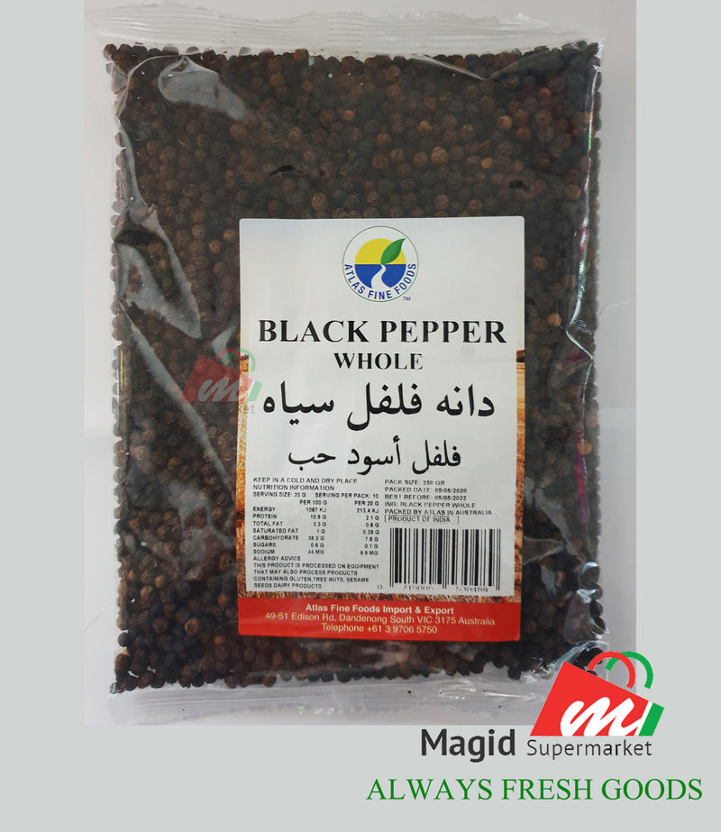 Black Pepper Whole 250 Gr دانه فلفل سیاه